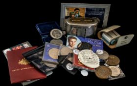 A Box Containing a Mixed Collection - mostly low value commemorative crowns.