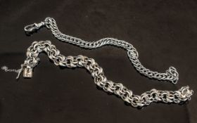 A Fine Pair of Sterling Silver Fancy Link Bracelets. Both Fully Hallmarked for Sterling Silver.