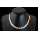 A Sterling Silver (25.82gms) Cubetto Cleopatra Necklace. Size 17.5ins. Lovely Condition