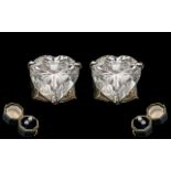 9ct Gold White Sapphire Stud Earrings In White 9ct Gold.