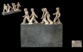 Daisy Boman - Signed Fine Art Sculpture Group Figure - Title ' We Wont Stop ' This Sculpture Is No