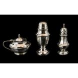 Antique Silver Cruet Set - Fully Hallmarked for Birmingham 1932, Makers Arron Lufkin Dennison,