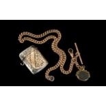 Edwardian Period 1902 - 1910 9ct Rose Gold Albert Watch Chain. All Links Marked 9.375.