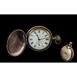 Elgin National Watch Company Gold Filled Full Hunter Keyless Pocket Watch, features 7 jewels.