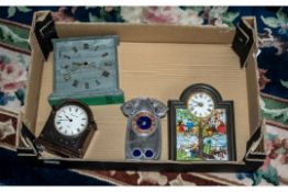 Collection of Four Mantle Clocks, comprising reproduction Liberty style mantle clock,