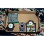 Collection of Four Mantle Clocks, comprising reproduction Liberty style mantle clock,