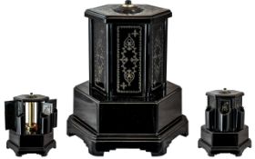 Art Deco Period Key-wind 1930's Black Bakelite Musical Cigarette Dispenser, Movement by Reuge,