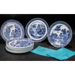 Collection of Ten Spode Willow Pattern Plates, from the Authentic Willow Pattern collection from the