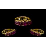 18ct Gold Superb Quality Burmese Ruby Set Ring gallery setting. The natural Burmese rubies of