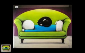 Doug Hyde Print Giclee on Paper & Canvas on Board, 'Catnap II', with Certificate of Authenticity
