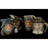A Collection of Four Royal Doulton Character Jugs, to include Don Quixote, D6455, Rip Van Winkle