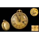 William IV 18ct Gold - Open Faced Key-wind Pocket Fusee Watch,