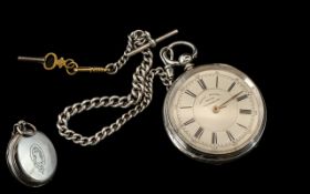 Victorian Period English - Sterling Silver Centre Seconds Large and Heavy Key-wind Chronograph Open