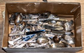 Large Collection of Silver Plated Flatware, including Queen's Silver Plate Cutlery by Carrs of
