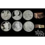 ' The Genius of Leonardo Da Vinci ' A Fine Collection of 50 Sterling Art Work Proof Struck Silver