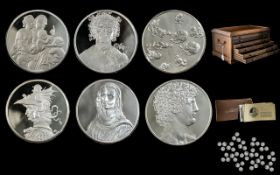 ' The Genius of Leonardo Da Vinci ' A Fine Collection of 50 Sterling Art Work Proof Struck Silver
