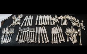Collection of Plated Flatware by Sanders & Bowers, of Sheffield style 'Friar', comprising knives,