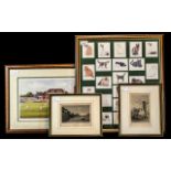 Four Framed Prints, to include a Terry Harrison Old Trafford Cricket Print,