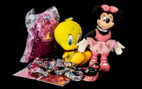 Disney - Looney Tunes Interest. Box of Collectables Which Includes Vintage Tweety Pie Teddy, Vintage