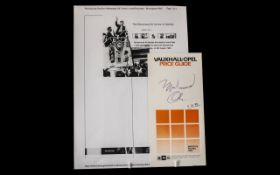 Muhammad Ali Signature on a Vauxhall Opel Price Guide Pamphlet sold in 2013 Lot 42 International