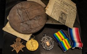 WWI Interest - Death Plaque 'He Died For Freedom And Honour', issued to Francis Leslie Braithwaite,