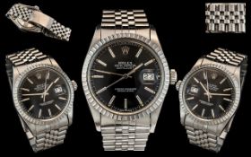 Rolex - Oyster Perpetual Date-Just Automatic Chronometer Gents Stainless Steel Wrist Watch, With