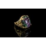 Ruby Zoisite Statement Ring, a 21ct oval cut cabochon of the rarely seen, mysterious,