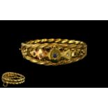 Victorian Period 1837 - 1901 Exquisite and Superb 18ct Gold Diamond and Sapphire Set Bangle with