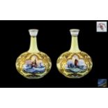 Royal Crown Derby Pair of Fine Quality Hand Painted Small Bulbous Shaped Specimen Vase,