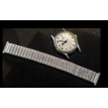 Gentleman's Stainless Steel Military Omega Wrist Watch, 32 mm case,