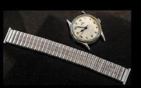 Gentleman's Stainless Steel Military Omega Wrist Watch, 32 mm case,