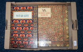 Two Beautiful V & A Postcard Albums, containing over 100 postcards of scenery, glamour, ships,