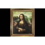 Leonardo Da Vinci Interest ( Mona Lisa ) Large Oil Painting of Mona Lisa on Canvas.