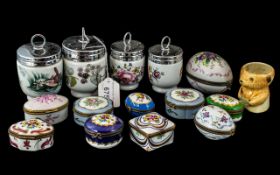 Small Mixed Lot of Porcelain, to include ten Limoges pill boxes of various shapes,