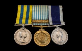 Korean War Group of Medals ( Trio ) Awarded to J.F. Gilbert.