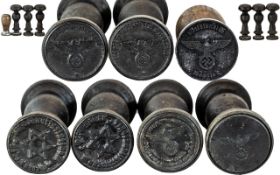 Rare Collection of Nazi SS Seals - Historical Interest. ( 7 ) Nazi Seals In Total.