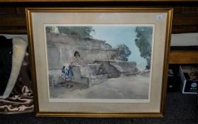 W Russell Flint Signed Print measures 27" x 21", overall size 35" x 29".