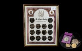 Small Collection of Coins to include a display of the Royal Wedding commemorative Crowns, two £2