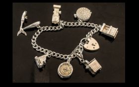Vintage Solid Gold Charm Bracelet, Loaded with Very Unusual Charms.