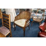 Mahogany Framed Begere Tub Chair with bamboo effect frame, and upholstered seat. 33'' high x 24''