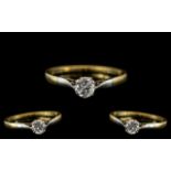 18ct Gold and Platinum Single Stone Diam