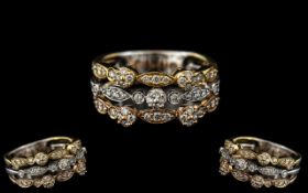 An 18ct Gold Three Tone Diamond Ring set