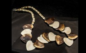 Ivory & Horn Heart Shaped Necklace with