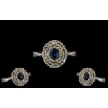 14ct White Gold - Ladies Attractive Blue