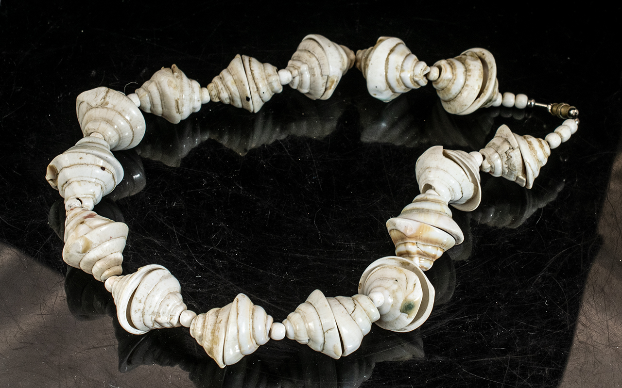 Early 20th Century Shell Necklace ( Stat - Image 2 of 2