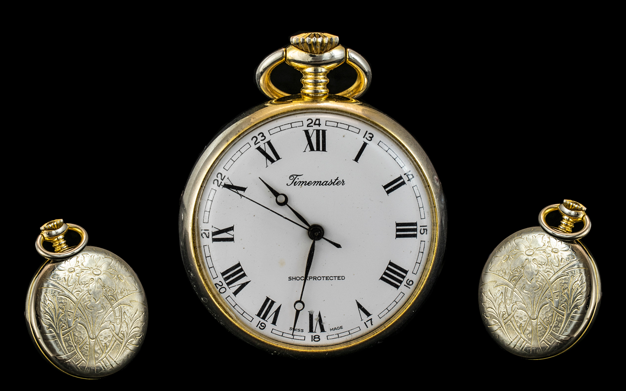 Time Master Open Faced Pocket Watch whit - Image 2 of 2