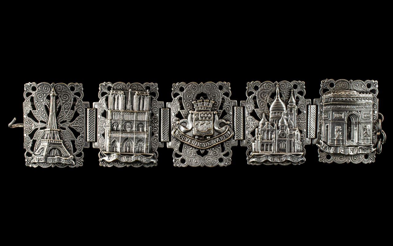 Grand Tour Style Bracelet. Each Panel ha - Image 2 of 2