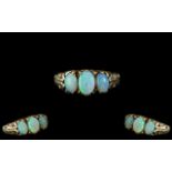 Ladies 9ct Gold Attractive 3 Stone Opal