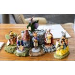 Royal Doulton Bunnykins Figurines - Arthurian Legends Collection, on Castle Stand, comprises Merlin,