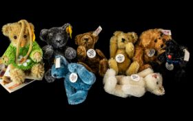 Steiff Club Miniature Bears, six in various colours, together with two other miniature bears.